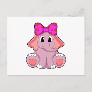 Carte Postale Éléphant avec Ruban