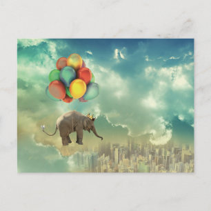 Carte postale Eléphant Balloon Surreal