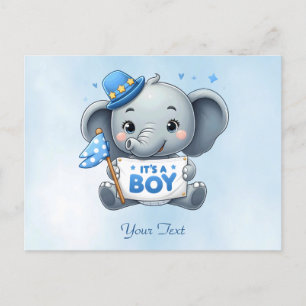 Carte postale éléphant bleu