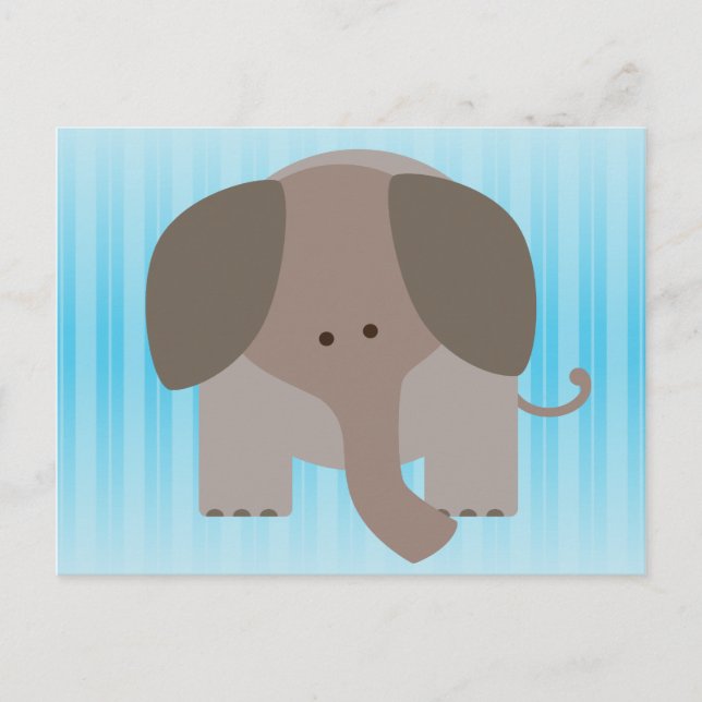 Carte Postale Eléphant Brown mignon (Devant)