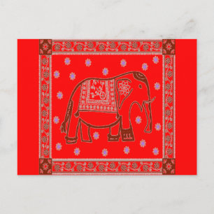 Carte Postale Eléphant d'art hindi