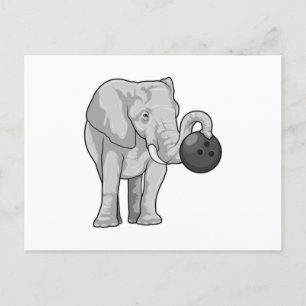 Carte Postale Éléphant de bowling