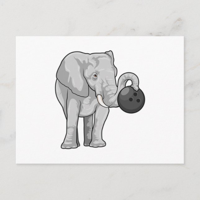 Carte Postale Éléphant de bowling (Devant)