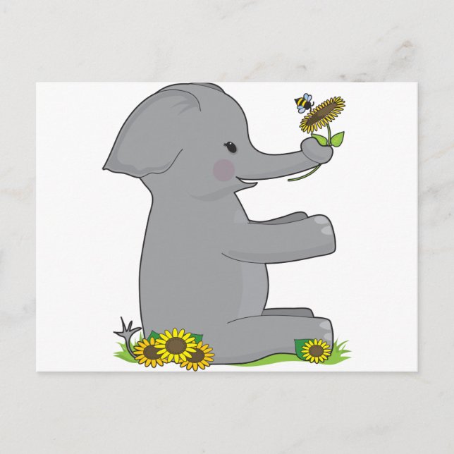 Carte Postale Eléphant de l'alphabet animal (Devant)
