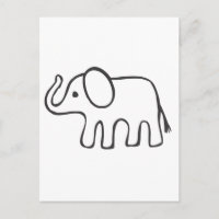 Elephant en croquis noir et blanc
