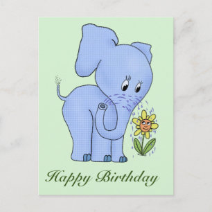 Carte Postale Éléphant et fleur