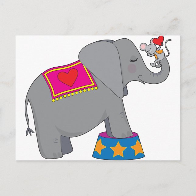 Carte Postale Elephant et souris (Devant)