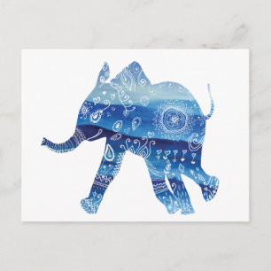Carte postale éléphant Mandala