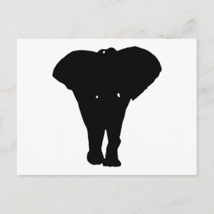 Carte Postale Eléphant noir & blanc Pop Art