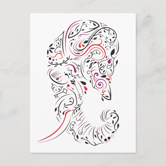 Carte Postale éléphant orné (Devant)