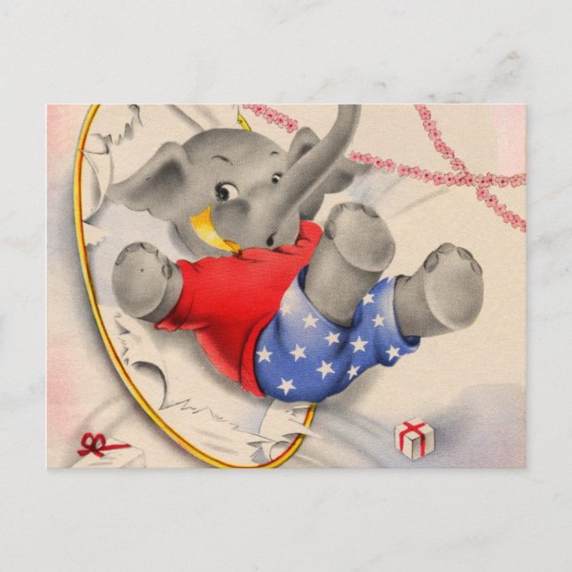 Carte Postale Éléphant Oups (Devant)