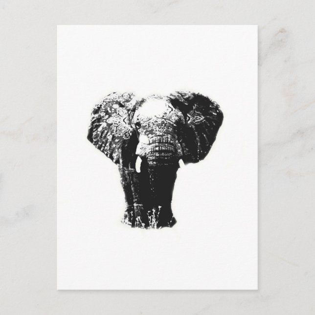 Carte Postale Eléphant Pop Art (Devant)