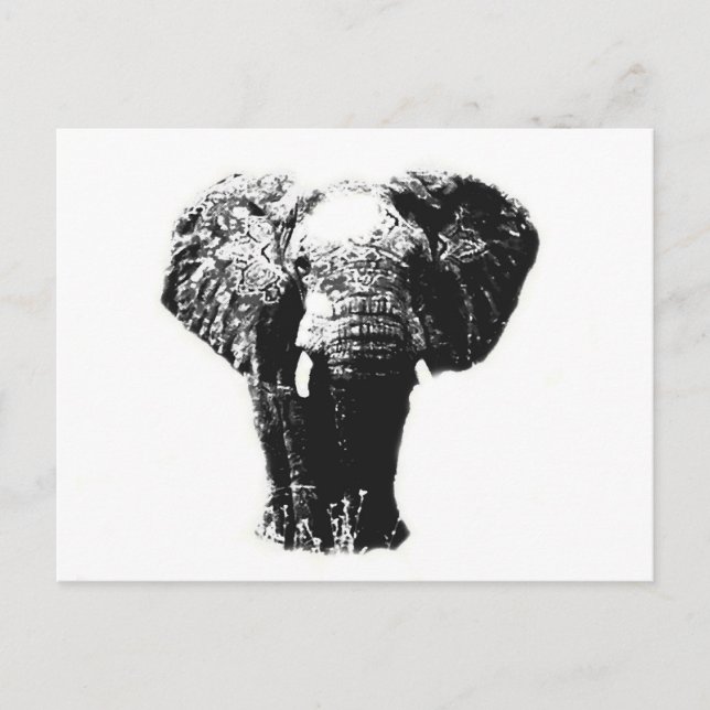 Carte Postale Eléphant Pop Art (Devant)