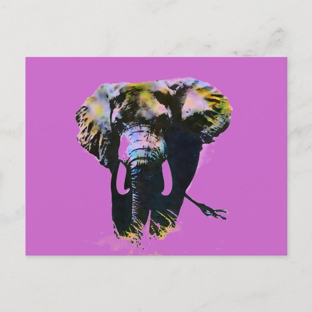 Carte postale Elephant Pop Art (Devant)