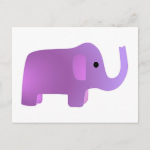 Carte Postale Éléphant Rose Mignon