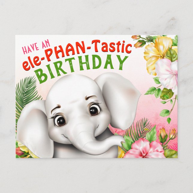 Carte Postale Elephant Safari Tropical Jungle (Devant)