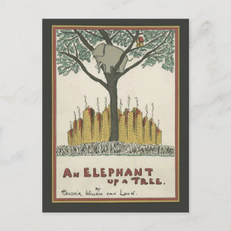 Carte Postale Éléphant vers le haut d'un arbre