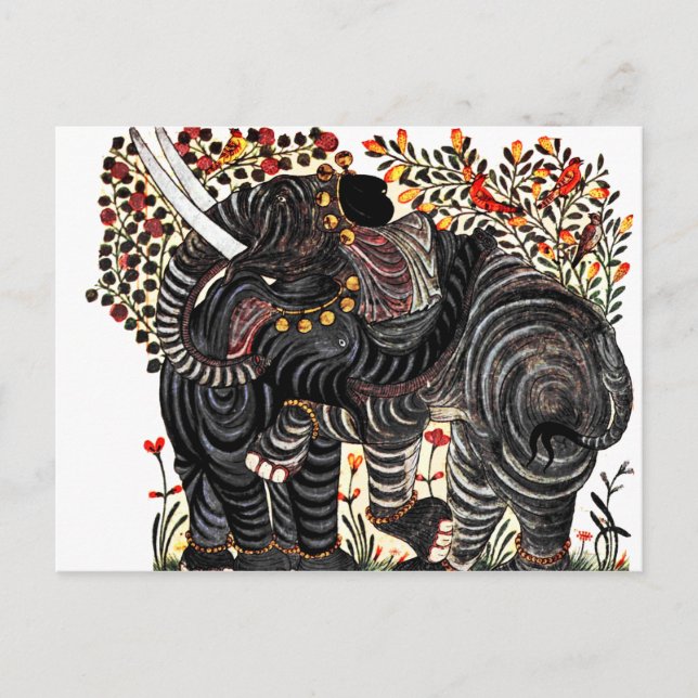 Carte Postale Eléphant vintage (Devant)