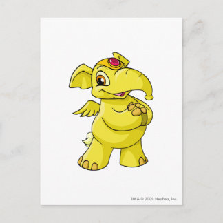 Carte Postale Eléphante jaune