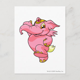 Carte Postale Elephante rose