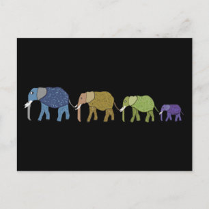 Carte postale Eléphants Africains