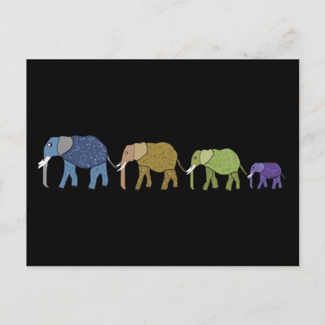Carte postale Eléphants Africains (Devant)