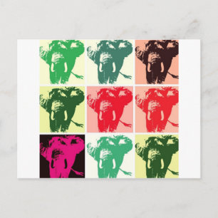 Carte Postale Eléphants de Pop Art
