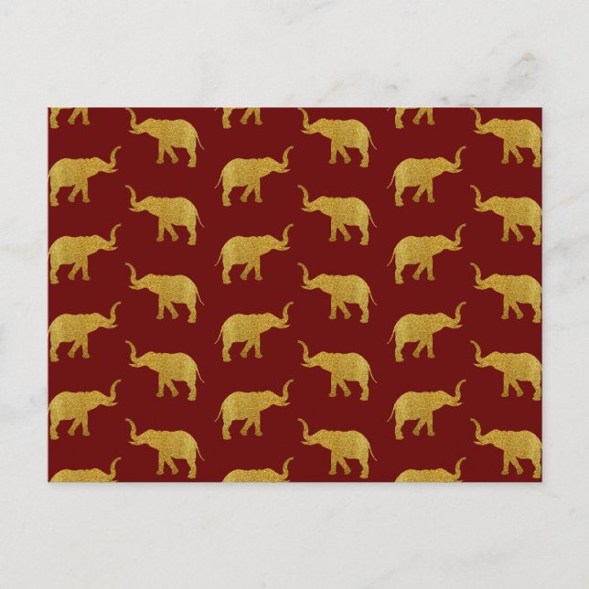 Carte Postale Eléphants de trompette d'or (Devant)