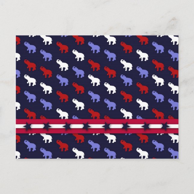 Carte postale Eléphants Patriotique (Devant)