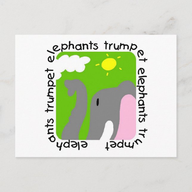 Carte Postale Elephants Trumpet T-shirts et cadeaux (Devant)