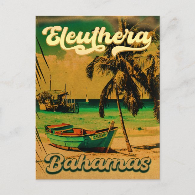 Carte Postale Eleuthera Island Bahamas Souvenirs Vintages 60s (Devant)