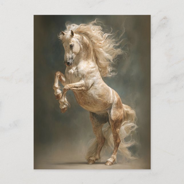 Carte Postale Élevage de découpage Cheval Palomino (Devant)