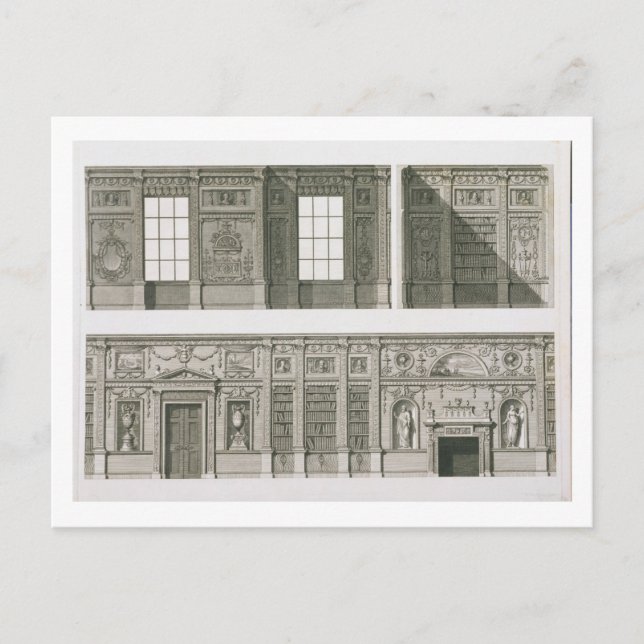 Carte Postale Élévation de la bibliothèque à Syon House, vers 17 (Devant)