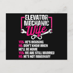 Carte Postale Elevator Mechanic Maintenance Wife Technician
