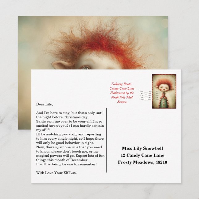 Carte Postale Elf Arrival Letter | North Pole Welcome Message (Devant / Derrière)