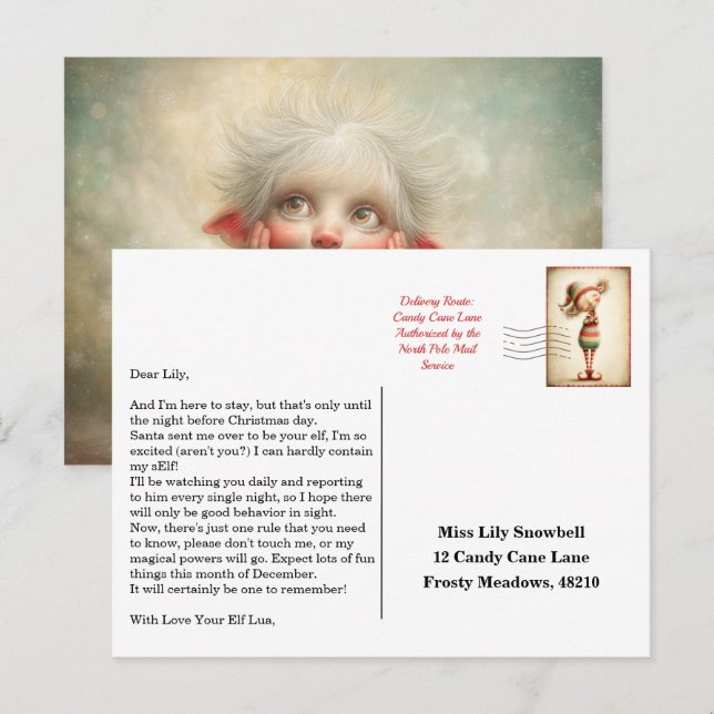 Carte Postale Elf Arrival Letter | North Pole Welcome Message (Devant / Derrière)