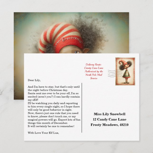 Carte Postale Elf Arrival Letter | North Pole Welcome Message (Devant / Derrière)