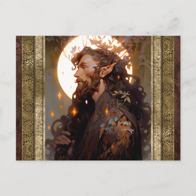 Carte Postale Elf Man Imaginaire Art (Devant)