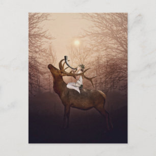 Carte postale Elf Princess et Stag Horn