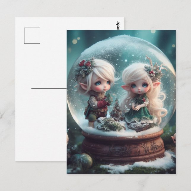 Carte Postale Elf Snowglobe (Devant / Derrière)
