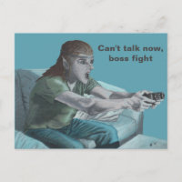 Carte postale Elf Video Gamer Boss Fight Imaginair