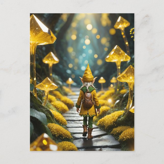 Carte Postale Elfe en cristal jaune (Devant)
