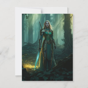 Carte Postale Elfe Gardien du Royaume Enchanté