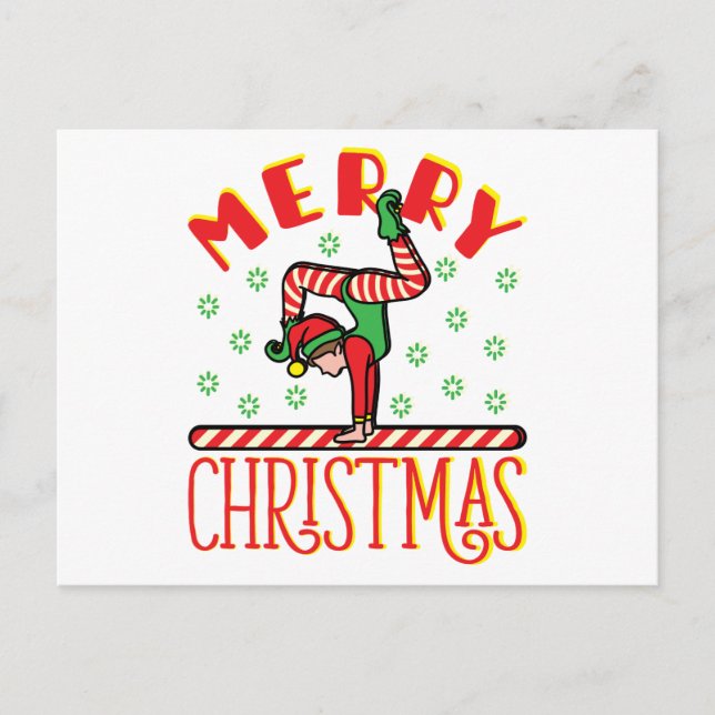 Carte Postale Elfe gymnastique sur poutre (Devant)