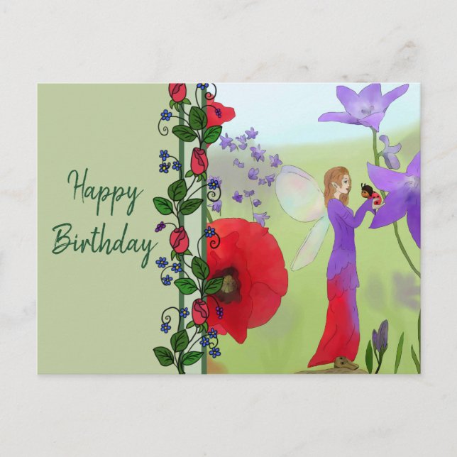 Carte Postale Elfe im Blumenbeet (Devant)
