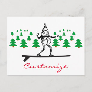 Carte Postale Elfe sur la planche de surf Thunder_Cove