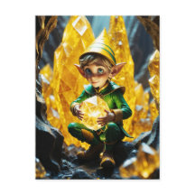 Elfe tenant du cristal jaune