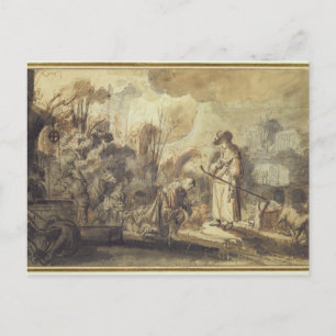 Carte Postale Eliezer and Rebecca at the Well