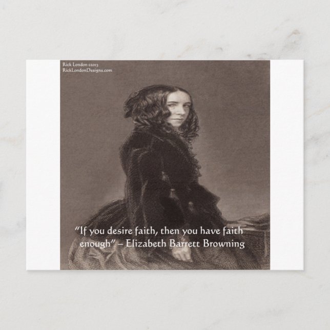 Carte Postale Elizabeth Barrett Browning Faith Desire Citation (Devant)