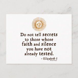 Carte Postale Elizabeth I Citation sur la confiance